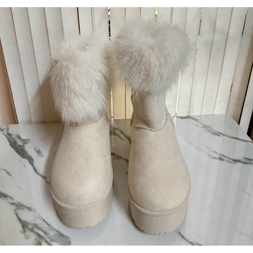 รองเท้าบูทบุขนเฟอร์ (Faux Fur Trim Snow Boots)เบอร์39