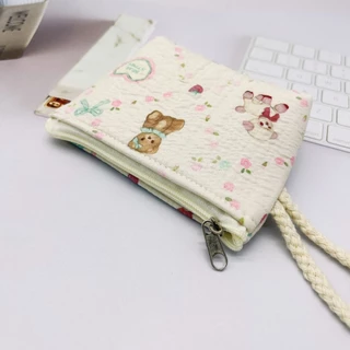 L368 กระเป๋าใบเล็กใส่เหรียญ สายเชือก ลายมินิมอล พร้อมส่งจากไทย