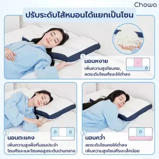 Chowa หมอน NeckFit หมอนสุขภาพแก้ปวดคอ ปรับระดับได้ 4 โซน วัสดุไฮเปอร์เมมโมรี่โฟม นอนสบายทุกคืน