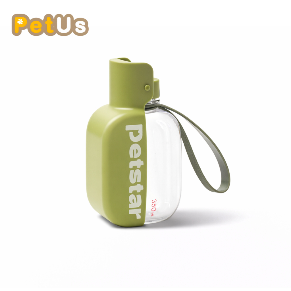 ขวดน้ำสัตว์เลี้ยงพกพา ขวดน้ำสุนัข ขวดน้ำแมว ความจุ 350 ml พกพาสะดวก น้ำหนักเบา มีสายคล้อง มีให้เลือก 2 สี