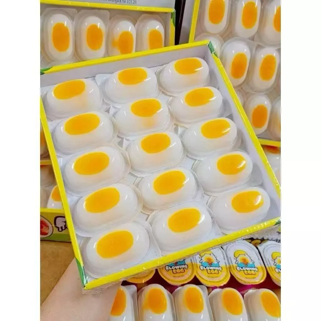 พุดดิ้งไข่เยิ้ม 1 กล่อง 30 ชิ้น พุดดิ้งไข่ออนเซ็น เยลลี่ไข่เยิ้ม พร้อมส่ง
