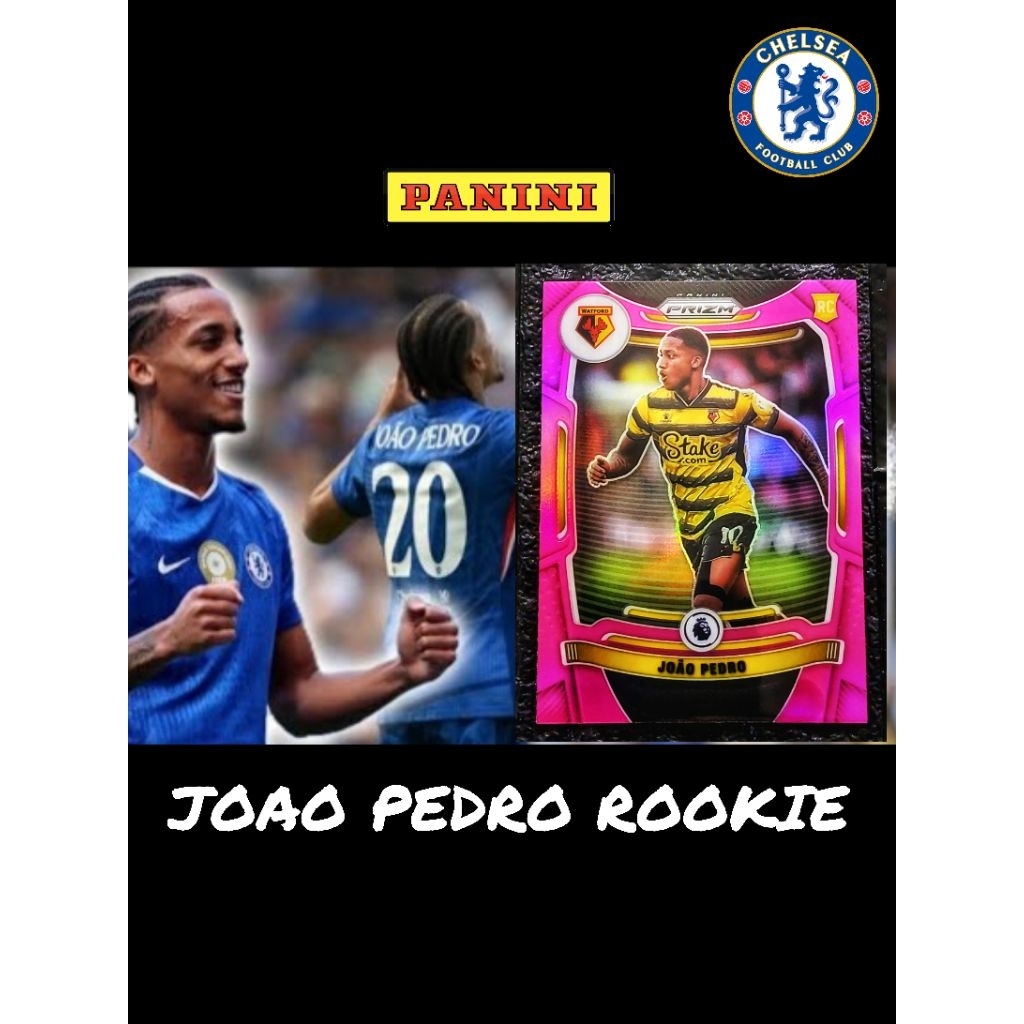 การ์ดฟุตบอล Joao Pedro ปี Rc 2021-22 Panini Prizm Premier Pink  Prizm