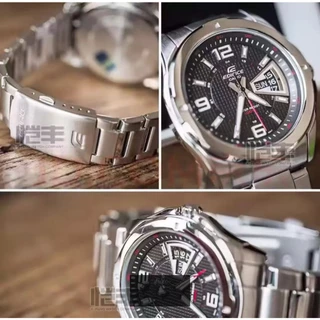 นาฬิกาข้อมือผู้ชาย สายสแตนเลส รุ่น EF-129D-7A/1A-นาฬิกาแฟชั่น มีช่องบอกวันที่