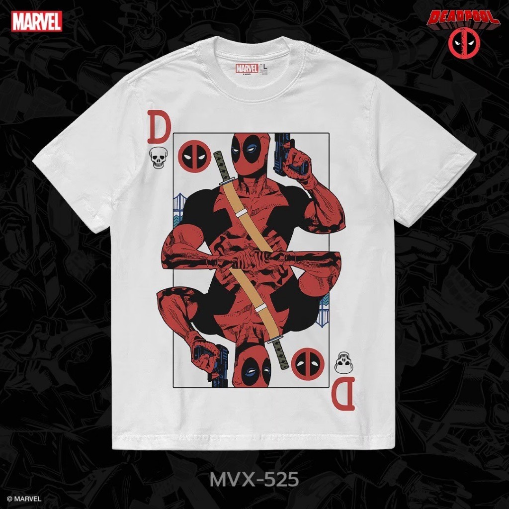 เสื้อยืด สตรีทแฟชั่น Marvel - Deadpool ลิขสิทธิ์ดิสนีย์แท้100% Marvel คอกลม แขนสั้น Unisex (MVX-525)