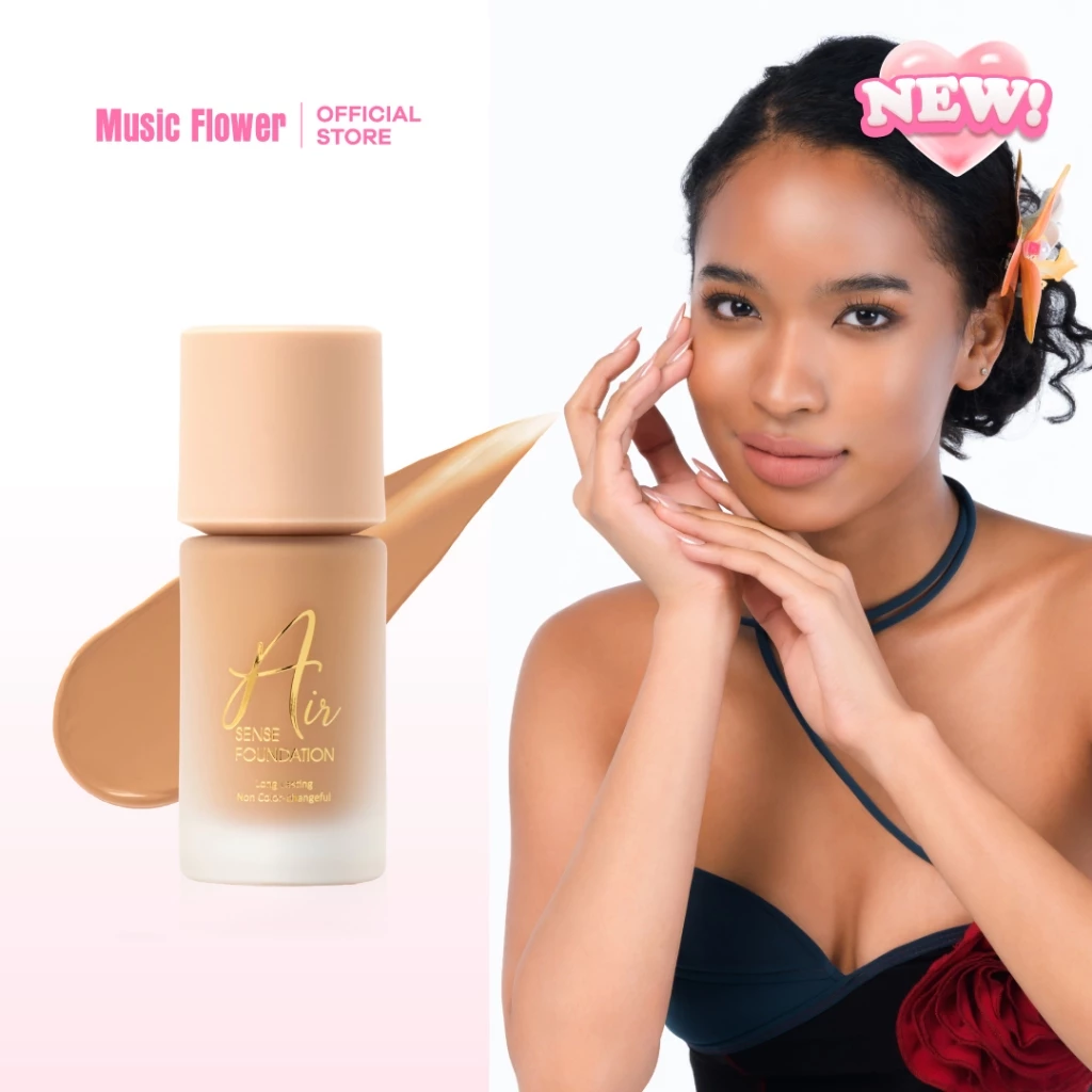 [Music Flower] รองพื้นสูตรบางเบา Air Sense ไม่หนักหน้า บางเบา กันน้ำ คุมมัน กันเหงื่อไม่ดรอปตลอดทั้งวัน All Day