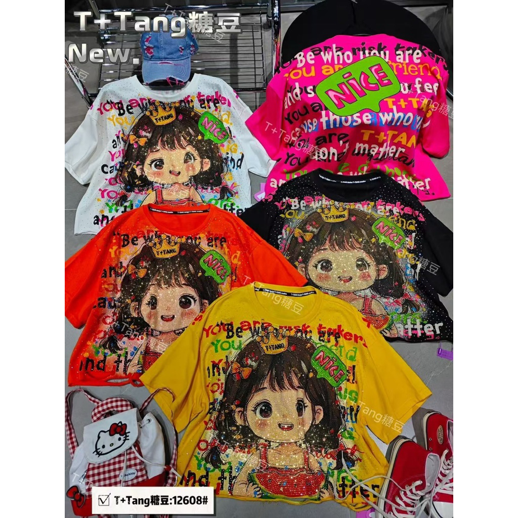 เสื้อยืดคอปรีดเพชร งานป้ายT-tang