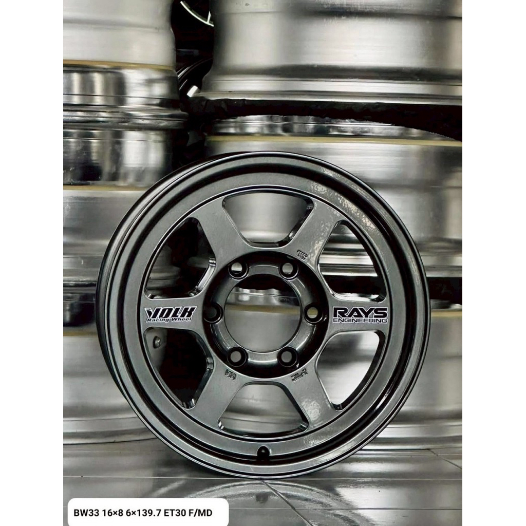 ล้อแม็กซ์ BW33 TE37 ขอบ16นิ้ว 6รู139.7 สีเทากัน กว้าง8นิ้ว Offset30