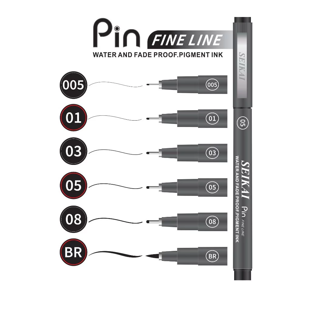 Seikai Needle Drawing Pen Fine Line I ปากกาลายเส้น ที่เหมาะกับงานการ์ตูน งานสเก็ตช์ และงานลายเส้น