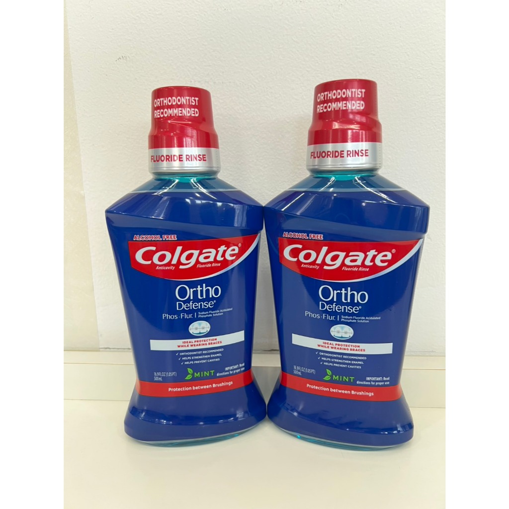 New พร้อมส่ง  น้ำยาบ้วนปากจัดฟัน คอลเกต สำหรับคนจัดฟัน 500มล. Colgate mouthwash Phos Flur Ortho Defe