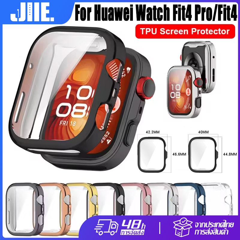 สําหรับ Huawei Watch Fit4 Pro/4 กระจกนิรภัยเคส คลุมทั้งหมดป้องกันหน้าจอ สําหรับ Huawei Watch Fit4 Pr