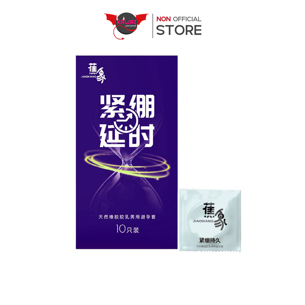 JIAOXIANG ถุงยางอนามัย ชนิดเรียบ บางมากกว่า 001 20-30% การผลิตมีมาตราฐาน เพิ่มไฮยาลูรอน ไซส์ 50