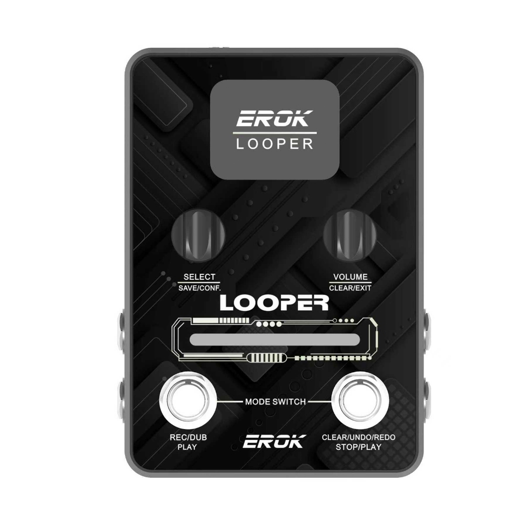 EROK Looper Pedal 40 ช่องรวม 160 นาทีการบันทึกสเตอริโอ Loop Pedal พร้อมหน้าจอ