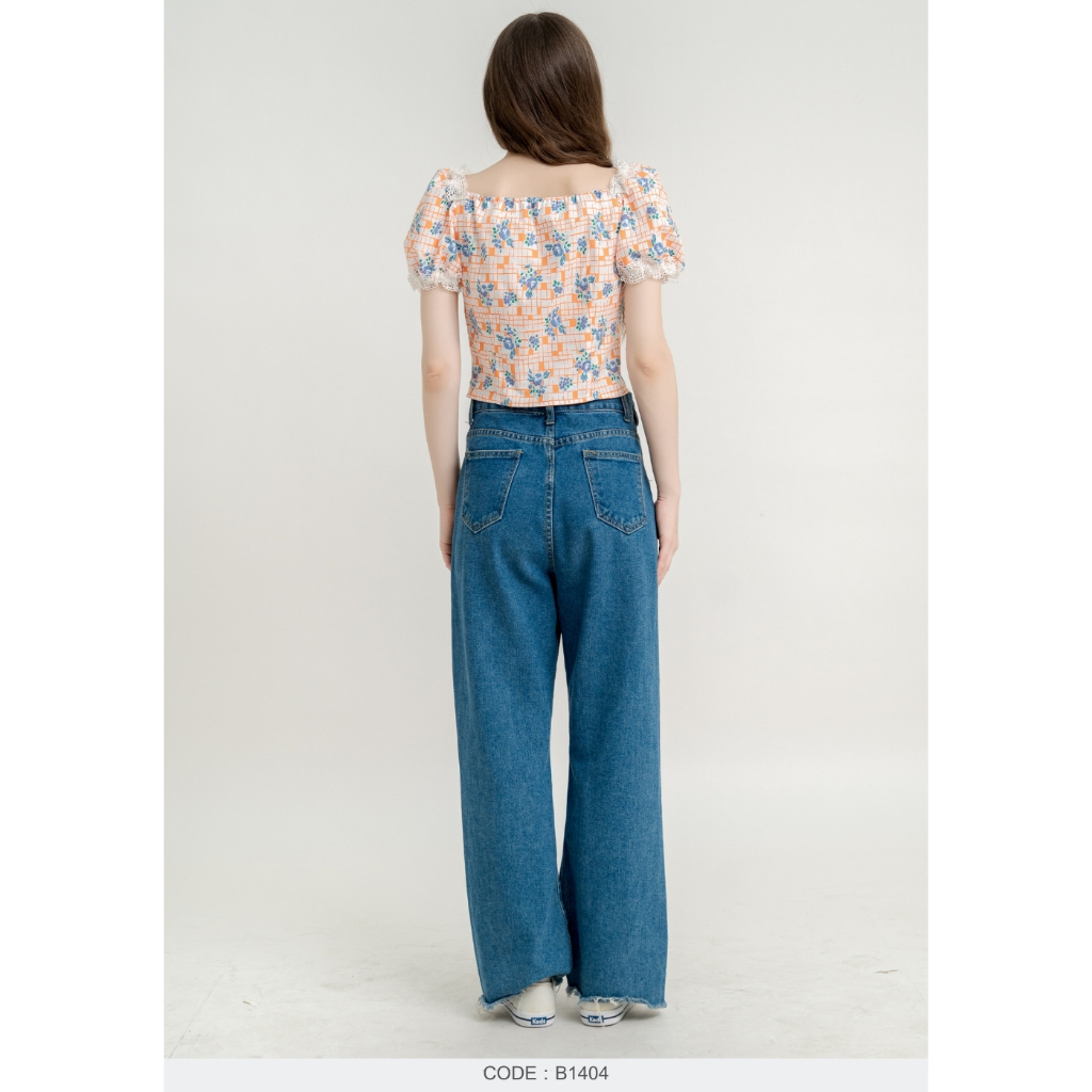 AMILA Blouse AM-B1404 Cotton ปริ้นท์ แขนสั้น IGPU26-2 ราคา ถูกที่สุด ดีลบีเคเค แกลเลอรีภาพที่ 4