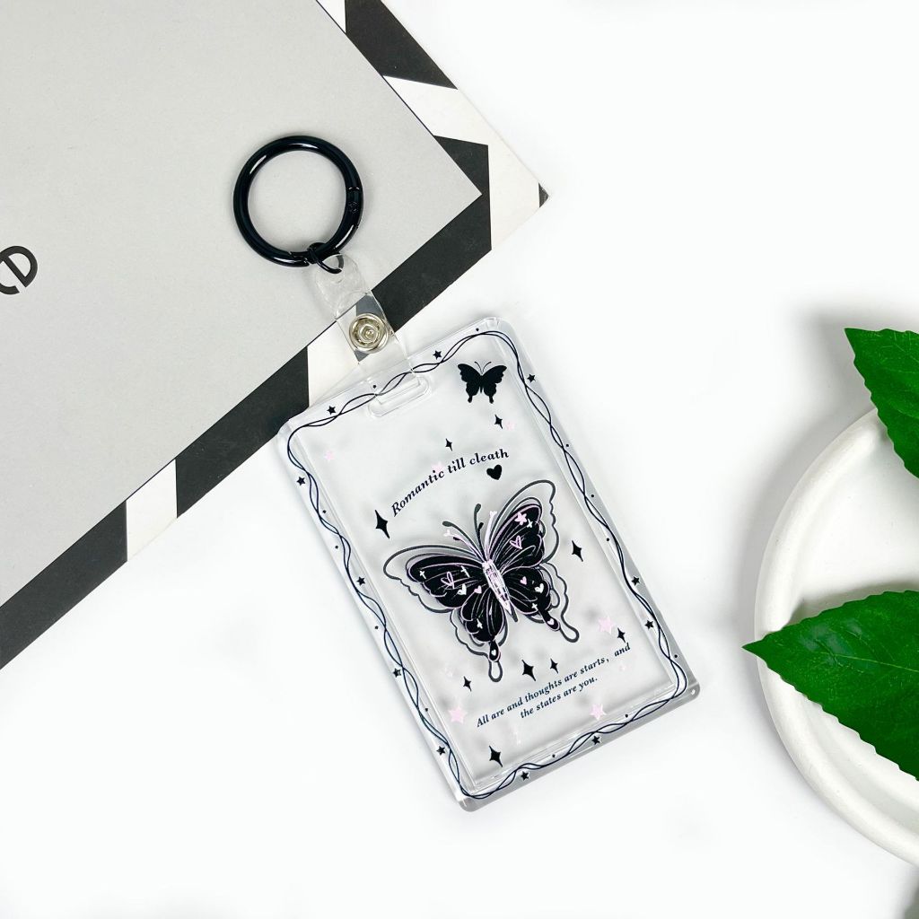 colyกรอบอะคริลิคใสใส่บัตรแตะสแกนได้ รูปหรือคีย์การ์ด ที่ใส่บัตรแบบใสลายการ์ตูนมีที่ห้อยและพวงกุญแจ