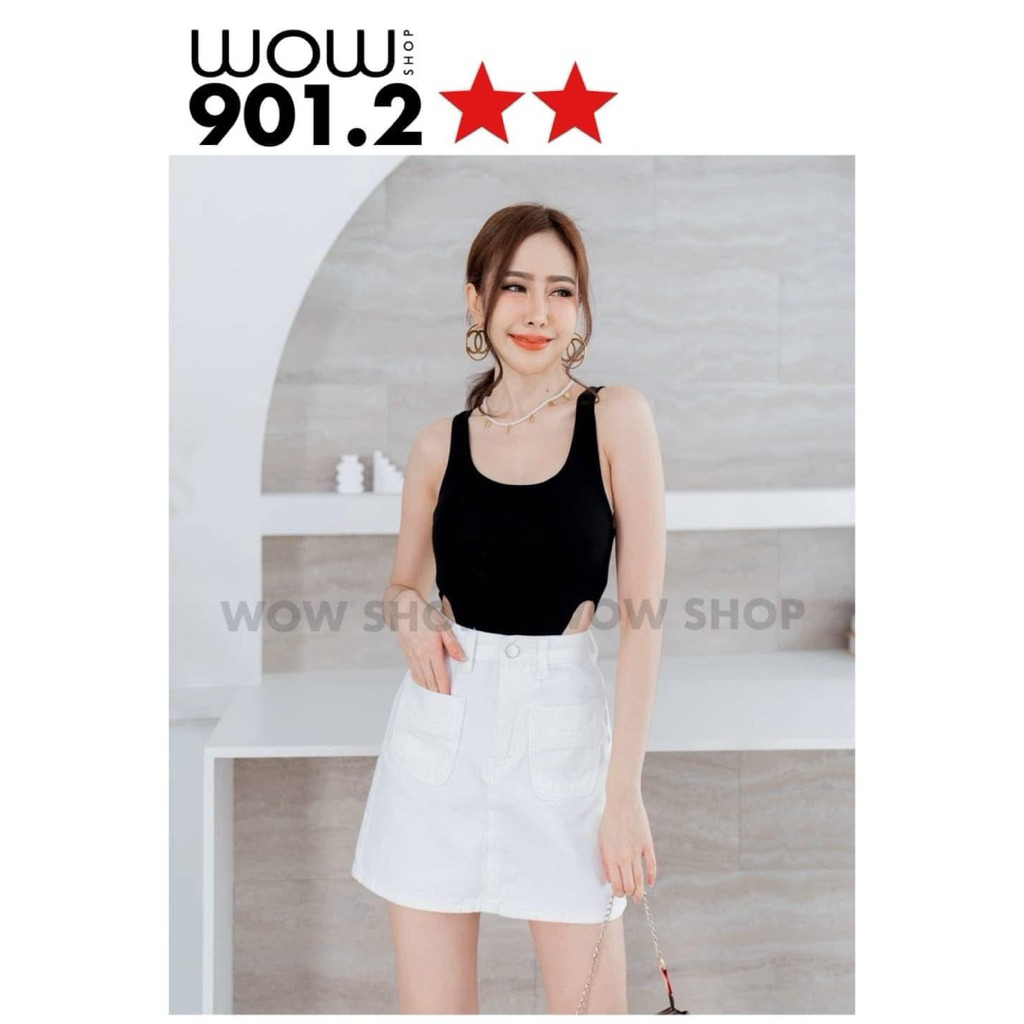 กระโปรงยีนส์ ป้าย wow shop