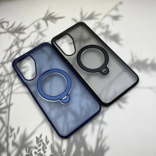 เคส Ring&Stand แหวนหมุนตั้งได้ กันลื่น หลังขุ่นขอบสี s26 Ultra / s25 / s24 / s23 / A17 / A16 / A26 / A57 / A56