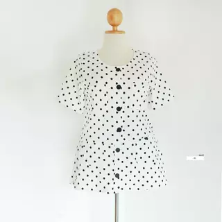 ANNNEW ชุดเซ็ทผ้ายืดมูลเวฟเสื้อคลุมลายจุด+กางเกงกระโปรง 3022T