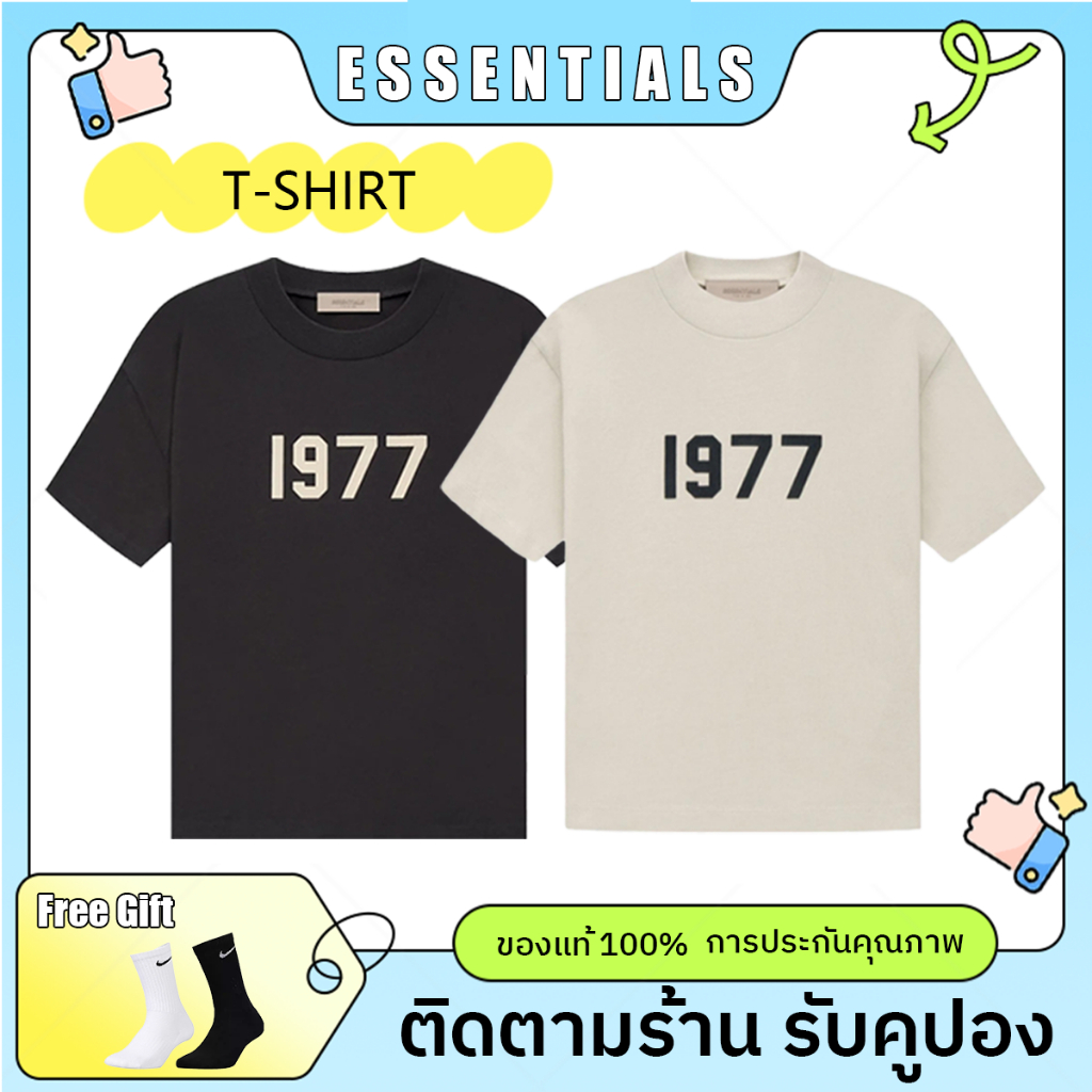 เสื้อยืด Fear Of God Essentials ปี 1977 ใหม่เอี่ยม ทรงหลวมสไตล์อเมริกัน