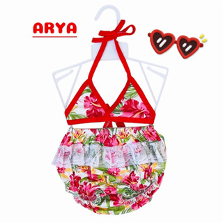 ชุดว่ายน้ำเด็กผู้หญิง (รหัสR09) บีกินีเด็ก เซต2ชิ้น เสื้อ+กา…