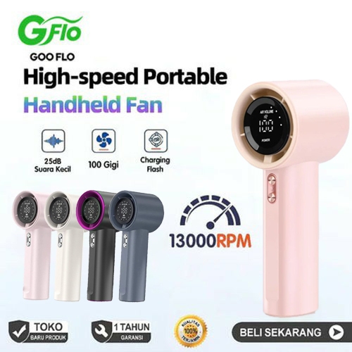 พัดลมมือถือ GOO FLO ปรับความเร็วลมได้ 100 ระดับ พัดลมมือถือพกพา ขนาดกะทัดรัด น้ำหนักเบา ใช้งานยาวนาน