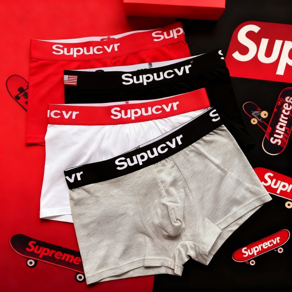 🔥พร้อมส่ง🔥กางเกงในชาย Suprucvr ทรงTrunk ผ้าcotton