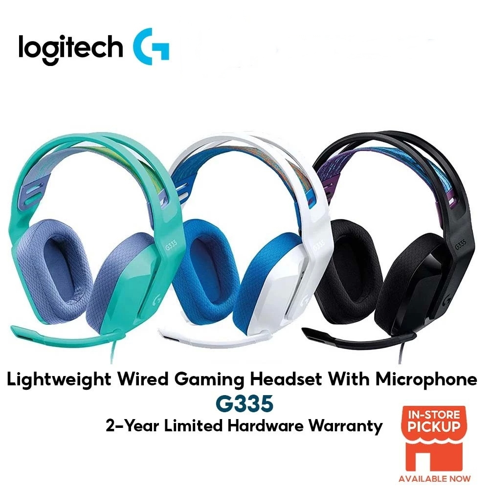 Logitech G335 Wired Gaming Headset หูฟังเกมมิ่ง with Flip to Mute Microphone, 3.5mm Audio Jack