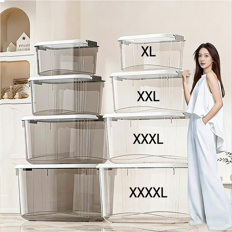 กล่องเก็บของ L,XL,XXL,XXXXLกล่องเก็บของเล่น กล่องเก็บเสื้อผ้า ลังเก็บของ มีล้อ กล่องอเนกประสงค์ ความจุสูง