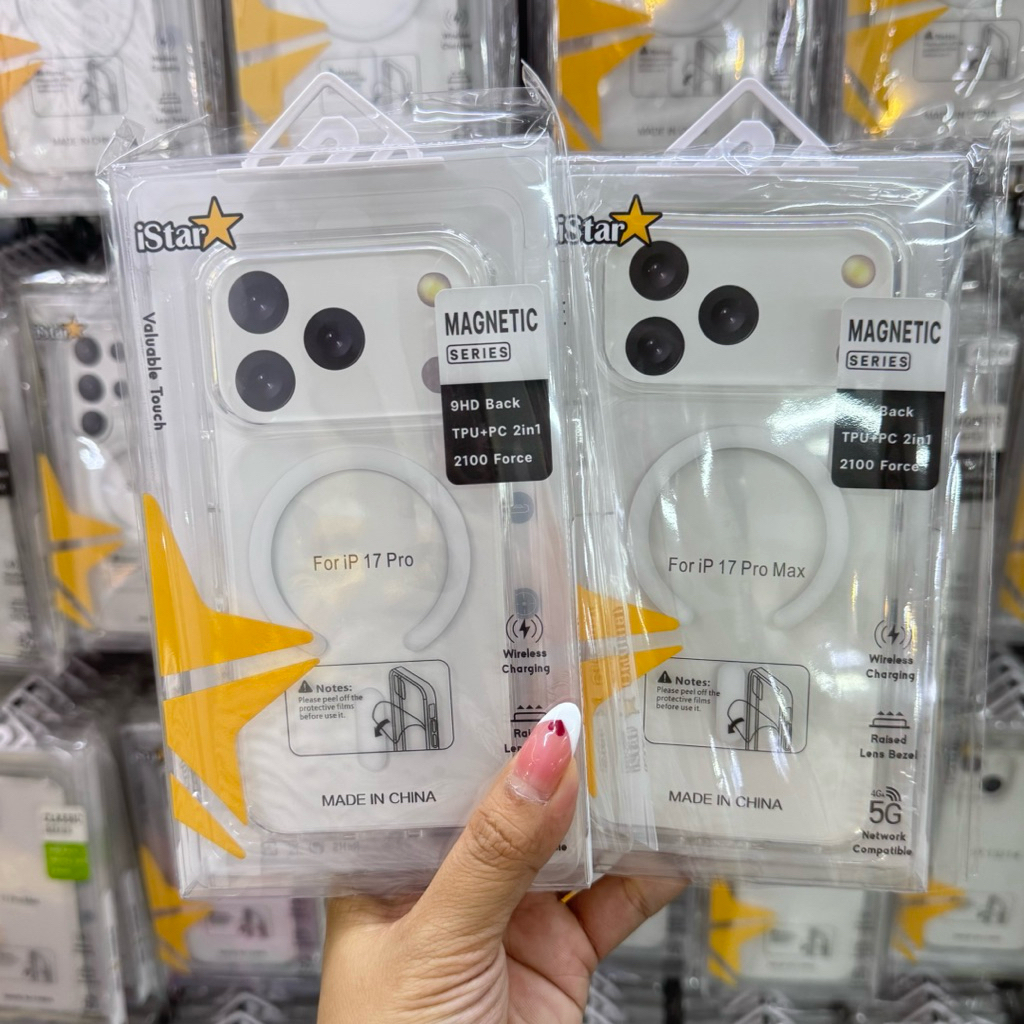 ส่งจากไทย เคส อะคริลิคใส For IP17promaxแม่เหล็กชาร์จ ป้องกันการชน สำหรับรุ่นIP17pro 13/14 IP11 16M 1
