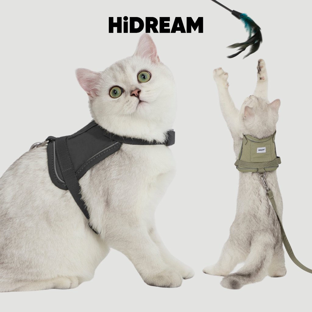 [ส่งด่วน] HiDREAM สายจูงแมว Cat Harness & Leash ระบายอากาศดี ใส่ง่าย ไม่รัด มีแถบสะท้อนแสง ปลอดภัย