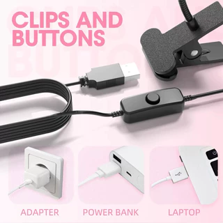 โคมไฟล็อคอะไหล่ ไฟล็อคแบบหนีบกับโต๊ะ สายเสียบUSB สินค้าพร้อมส่ง