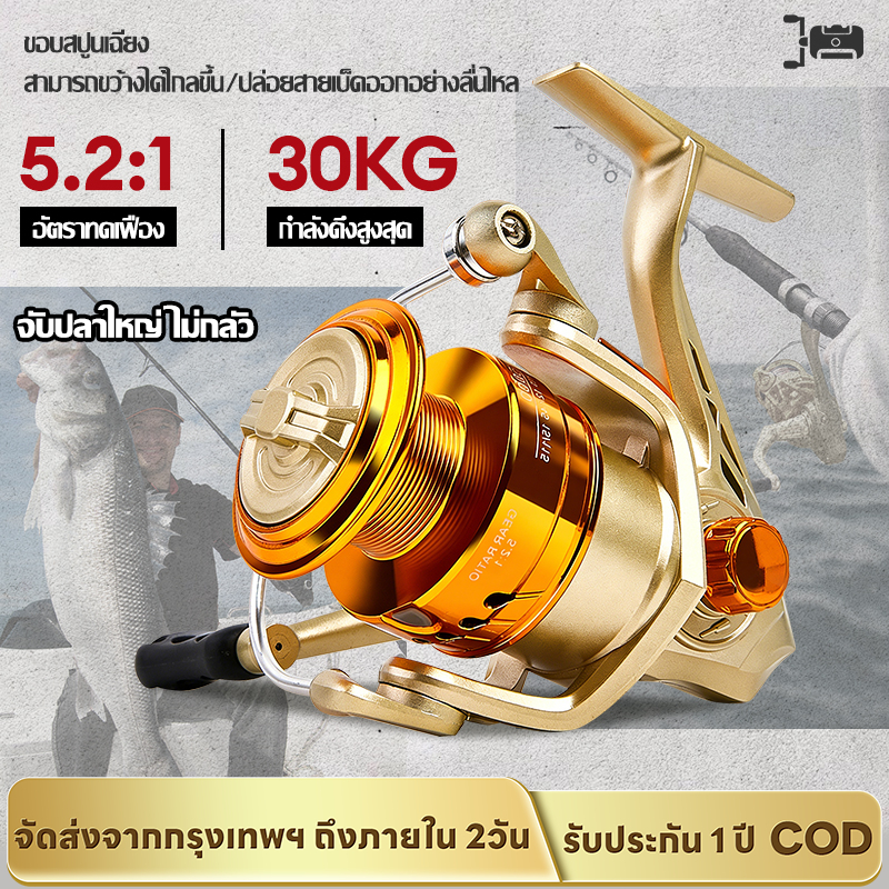 WAYFARER รอกตกปลาอลูมิเนียม 2000/3000 ลาก 12KG อัตราทด 5.2:1 แขนรอกพับได้ สำหรับตกปลาช่อน/ปลาเล็ก พกพาสะดวก