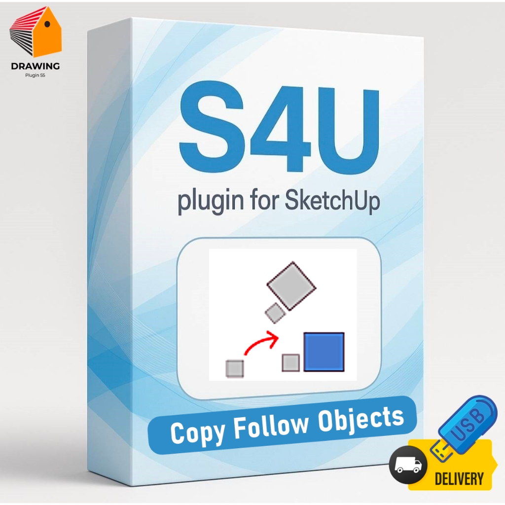 S4U Copy Follow Objects คัดลอกวัตถุได้อย่างแม่นยำและอัตโนมัติ |Plugin For SU⭐จัดส่งshopee express