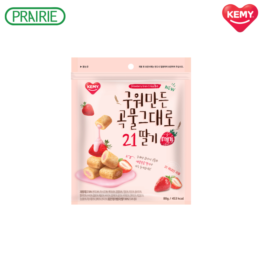 เกมี่ สตรอเบอร์รี เกรน คริสปี้ โรล 80 กรัม / Kemy Strawberry Grain Crispy Roll 80 g.