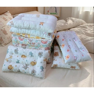Newหมอนเด็ก นอนได้ 2 ด้าน รองรับสรีระศีรษะ นุ่มสบาย Cotton ดอทมิ้งค์ 30x50cm ซักได้ทั้งใบ หมอนเด็ก 0-6 ขวบ