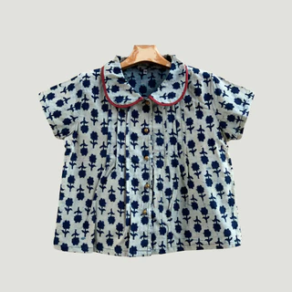 เสื้อผ้าฝ้ายอินเดีย คอบัว พิมพ์ลายดอกน่ารักสุดๆ เนื้อเบาเย็นสบาย สไตล์คังคุไบ ใส่ได้ทุกโอกาส เหมาะสำหรับ บ้านเราเมืองไทย