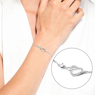 สร้อยข้อมือผู้หญิง แฟชั่น สีเงิน กำไลข้อมือ อินฟินิตี้และหัว…