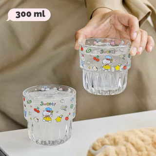 แก้วมินิ คิตตี้ น่ารัก 300 ml ดีไซน์น่ารัก วัสดุแก้ว ทนความร้อนสูง มินิมอล พร้อมส่ง