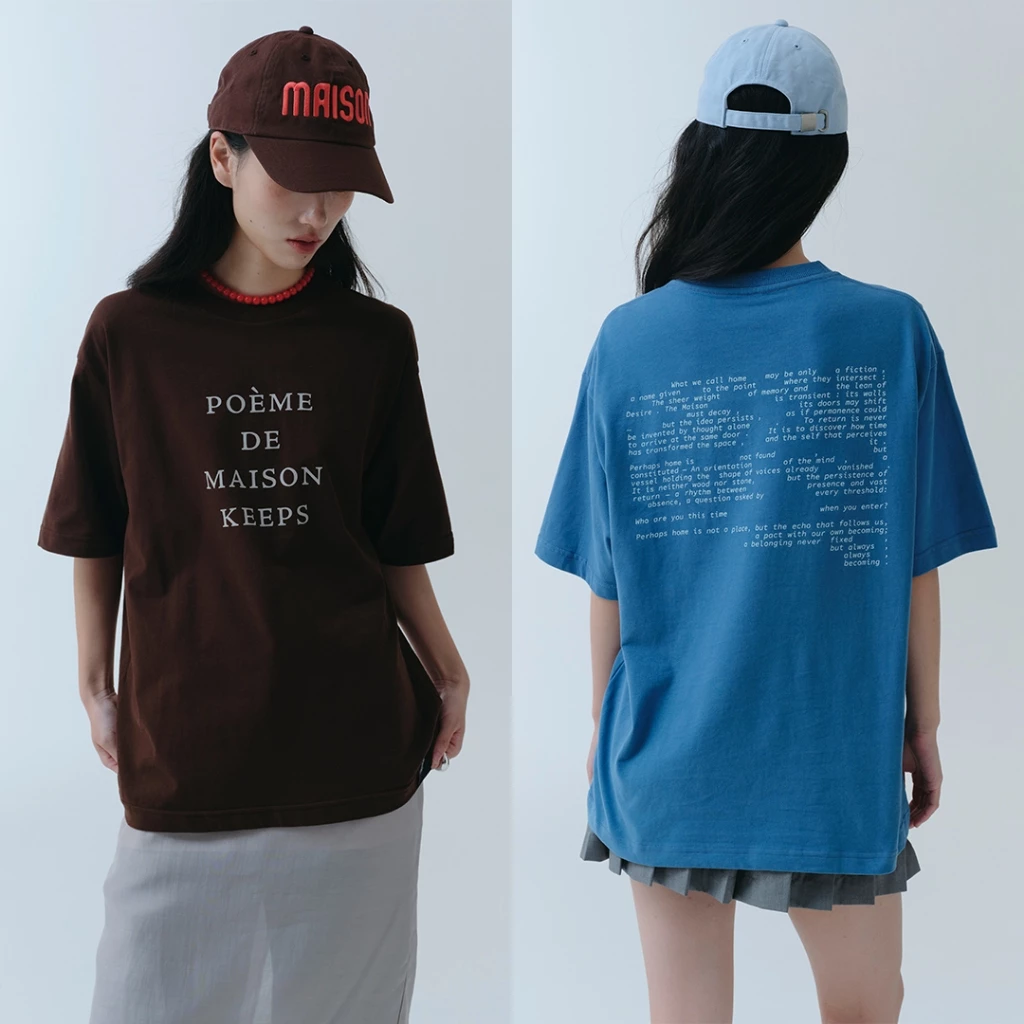 maison KEEPS | The Oversized Poem Tee | Unisex | เสื้อยืดทรง Oversized มี 2 Sizeให้เลือก อก44'' และ 48''