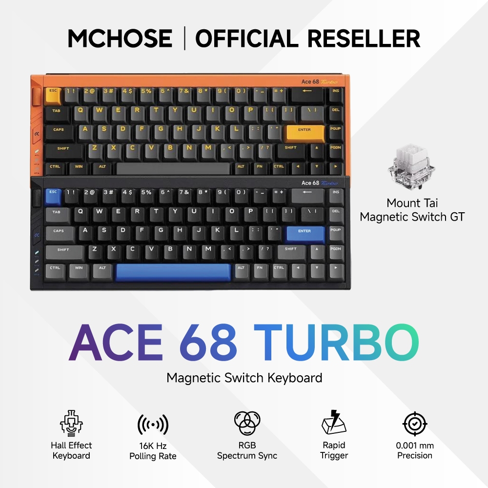 MCHOSE GAMING KEYBOARD ACE68 TURBO HALL EFFECT AlUMINUM 65% TH