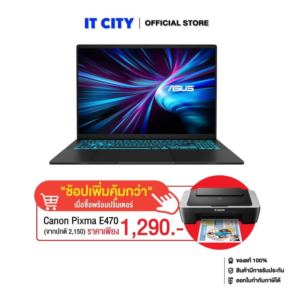 ASUS V16 V3607VM-RP524W/Core 5 210H/16GB/512GB SSD/RTX5060 8GB/16"/W11/144Hz/Black/2Y Onsite CO6-011