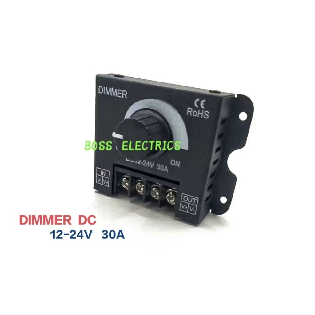 DIMMER DC 12-24V ดิมเมอร์ DC 30A  LED Dimmer สวิตช์หรี่ไฟปรับความสว่าง DIMMER  DC12V-24V 30A ลูกบิดแ