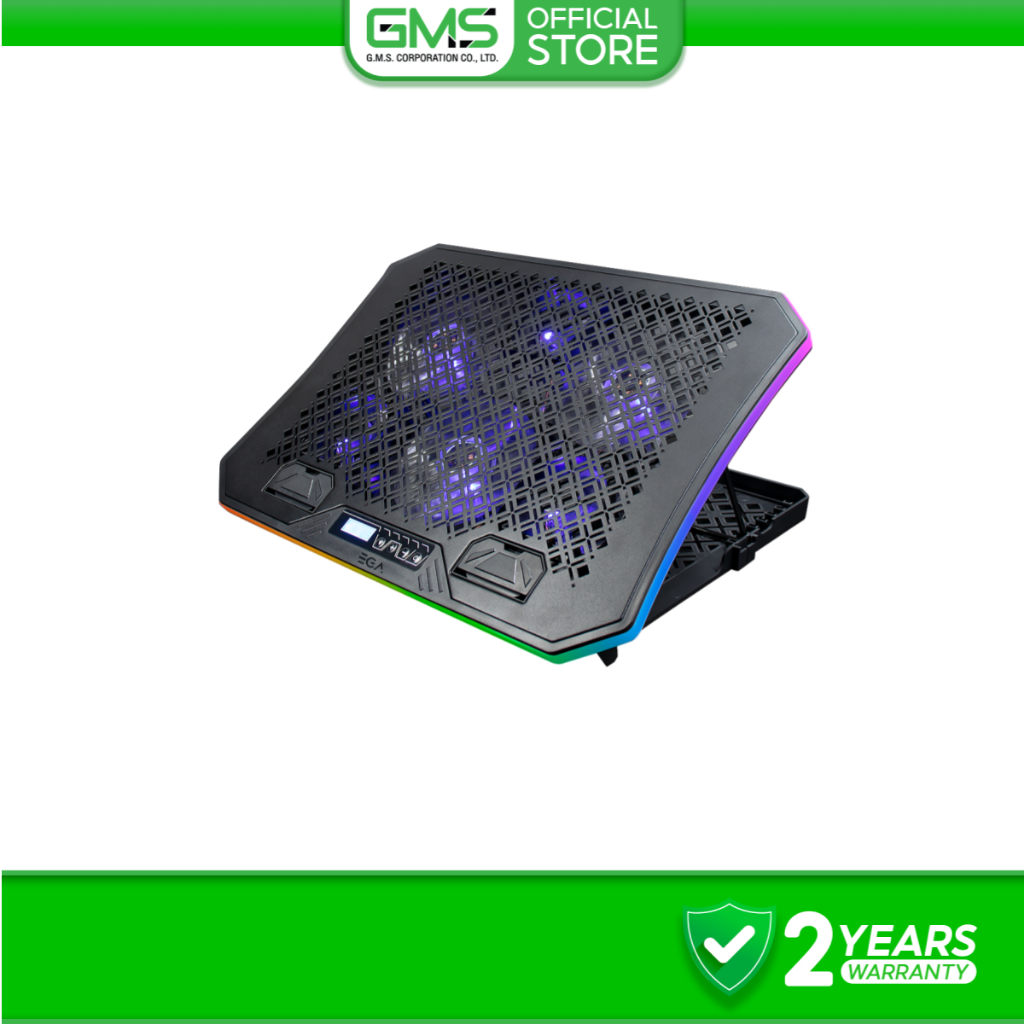 [สินค้ารับประกัน 2 ปี] EGA พัดลมระบายอากาศ TYPE CP3 RGB สำหรับ Notebook พัดลม 6 ตัวปรับระดับได้ ขนาด