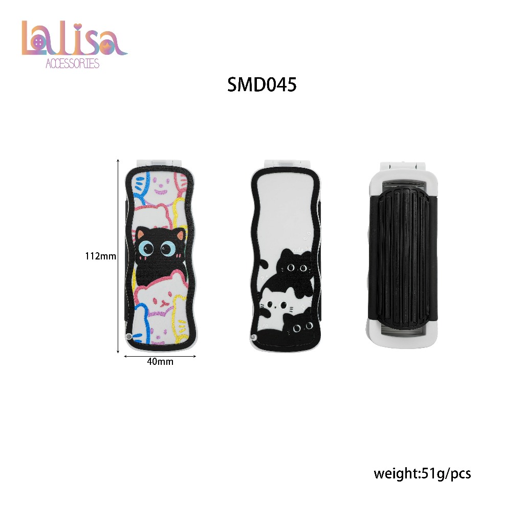 หวีพับพกพาพร้อมกระจก ลายแมวน่ารัก  หวีพกพา Cartoon comb SMD045