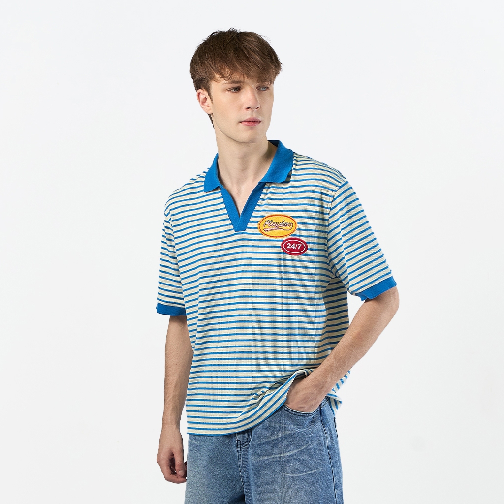 PLAYBOY เสื้อผ้าผู้ชาย/เสื้อ/เสื้อโปโลสีน้ำเงิน รุ่น P1MT261TP016BL