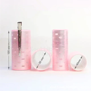 HR-050 โรลม้วนผมหน้าม้า แกนใหญ่ มีฟอยล์อลูมิเนียม 1 ชิ้น+กิ๊บหนีบ (4cm-5cm) ครบทุกสี | Jumbo Bang Hair Roller white clip