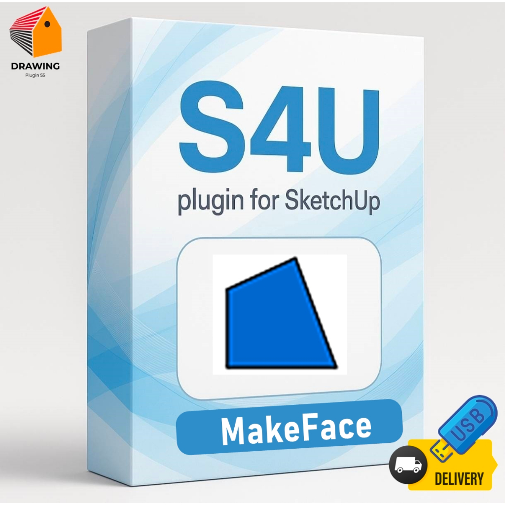 S4U MakeFace สร้างพื้นผิว (Face) อัตโนมัติจากเส้นใน SketchUp |Plugin For SU⭐จัดส่งshopee express
