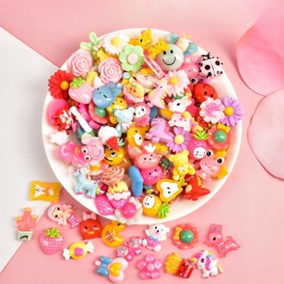 ❮20 ชิ้น❯เรซิ่นโทนสดใส คละดอกไม้และการ์ตูนขนาดประมาณ2-3cm.