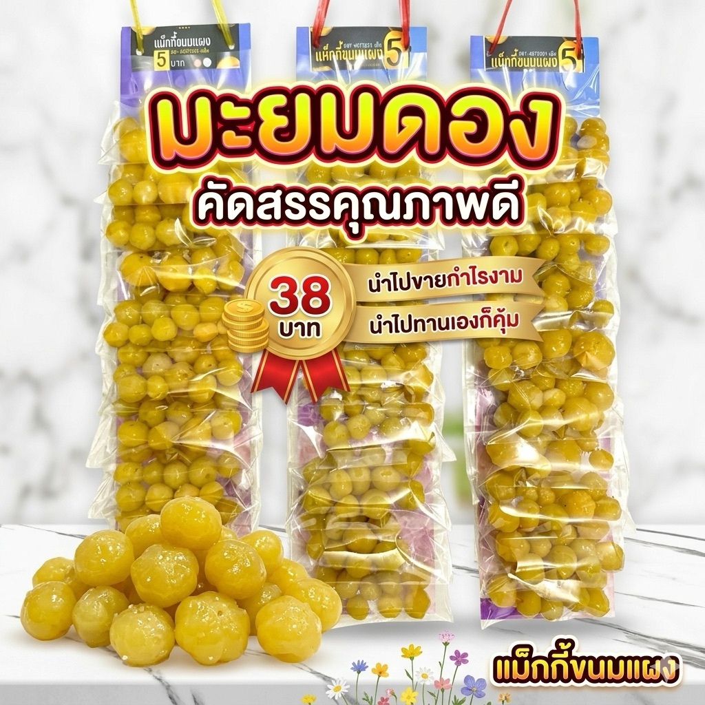 มะยมดองแช่อิ่ม แผงละ 10 ห่อ