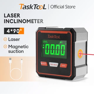 TASKTOOL 5V วัดมุมจอแสดงผล เครื่องวัดมุมคอด 400mAh แม่เหล็กดูดแบบพกพา ระดับความเอียงของเลเซอร์แม่เหล็ก