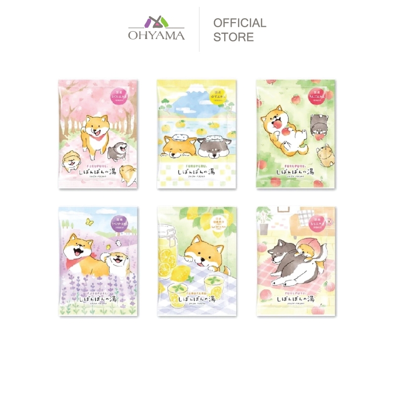 FURUPURU SHIBANBAN BATH SALT ผงอาบน้ำแช่ตัว ใส่ในอ่างอาบน้ำ มี 6กลิ่น